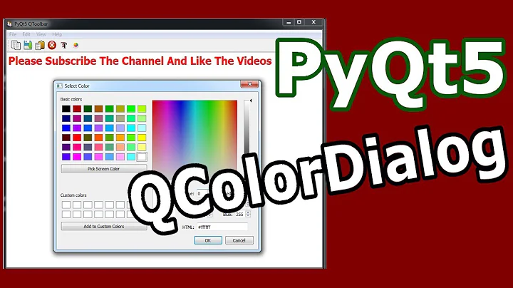 How To Create QColorDialog In PyQt5  #29