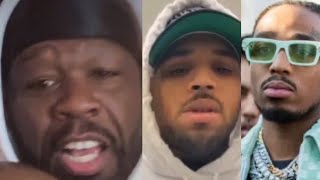 50 Cent REACTS To Chris Brown DISSING Quavo Trying To END Him “OMG BETTER COME WITH HEAT..