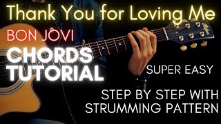 Bon Jovi - Thank You for Loving Me Chords (Guitar Tutorial) for Acoustic Cover