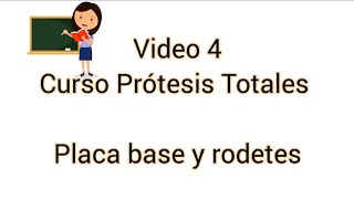 Curso Protesis totales.  Placa base Acrílica y rodete.  Video 4