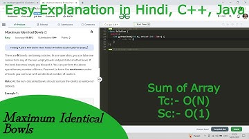 Maximum Identical Bowls | Hindi | GFG POTD | C++ | Java | Code Kar Lo