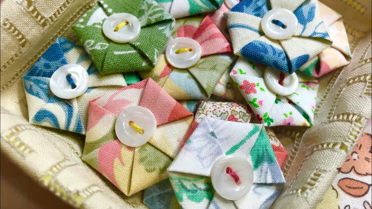 22. Origami scrap hexagons | beginner friendly slow stitch