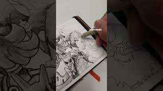 Real Time Hatching Nangong Yu From ZZZ #drawing #ytshorts #shorts #short #art #yt #zzzero #sketch