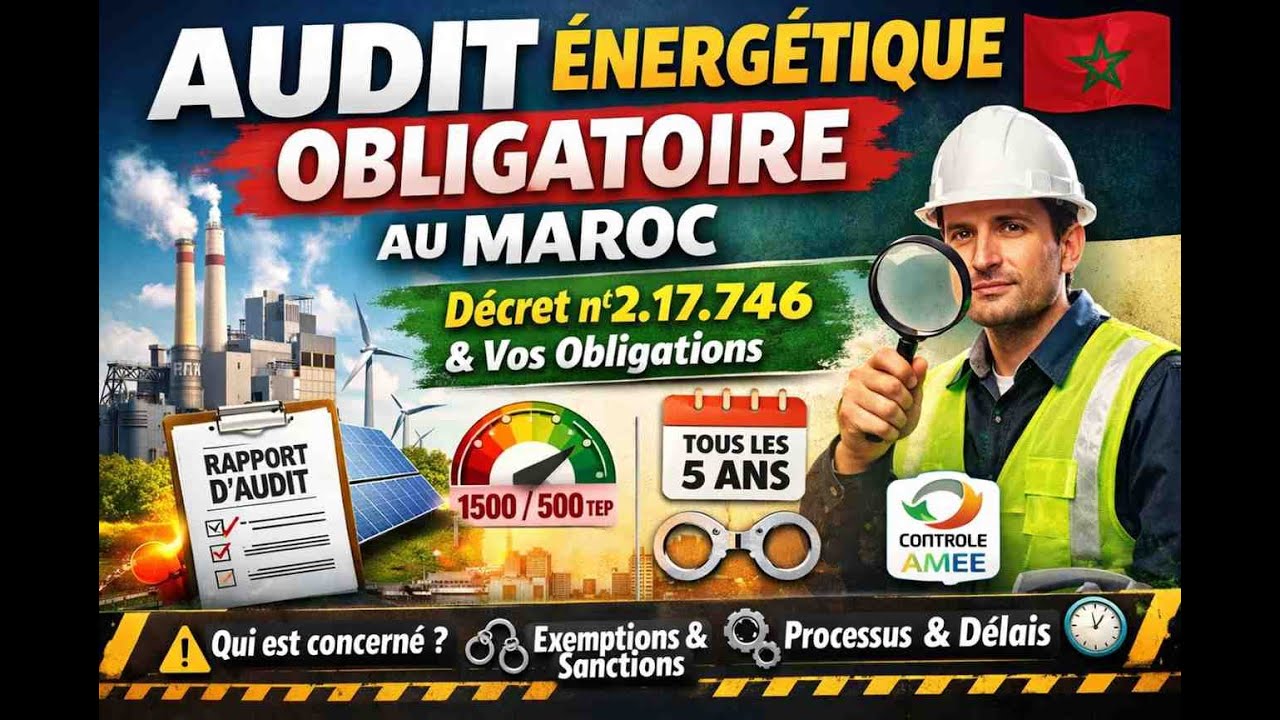 Audit Énergétique Obligatoire au Maroc : Tout comprendre sur le Décret n°2.17.746 et vos obligations