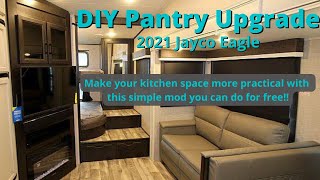 Camper Pantry Modification - 2021 Jayco Eagle 29.5BHDS #JaycoEagle, #29.5BHDS, #FulltimeRV