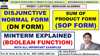 Disjunctive Normal Form | Sum of Minterms | SOP From | DNF Examples | Sum of Product Form Questions