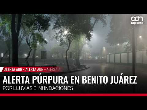 🚨 Breaking News! Purple alert activated due to heavy rains in the Benito Juárez borough, Mexico City