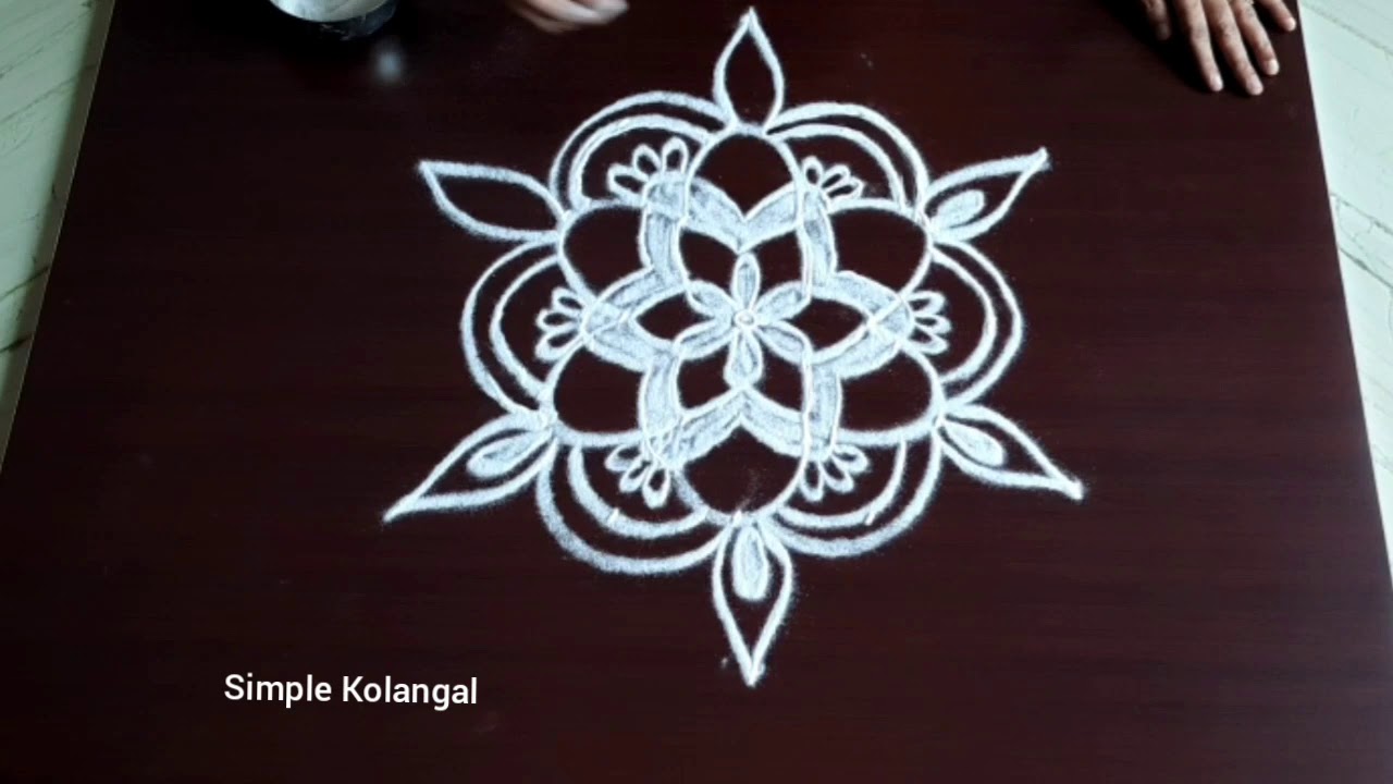 Flower rangoli | Friday rangoli | Simple rangoli - YouTube