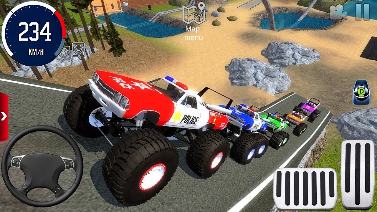 Juegos De Carros - Police Monster Truck Impossible Driver #3 - Car Extreme Racing Android Gameplay