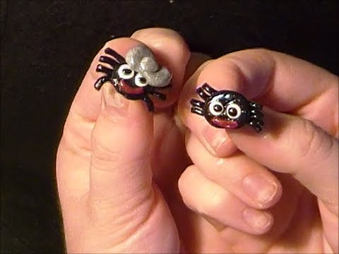 DIY Halloween Spider Earrings - YouTube