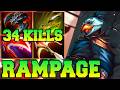 Rampage + 34 Kills Kez Dota 2 !! Dota 2 Kez Mid Lane Gameplay Build Guide Tutorial 7.41