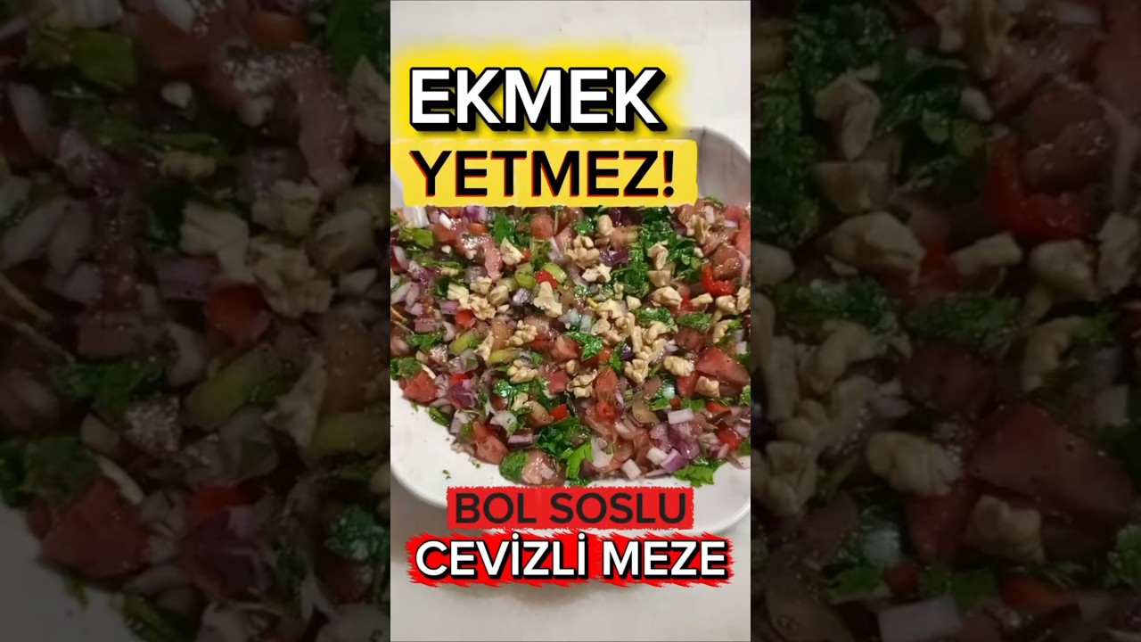 🥗Ekmek dayanmıyor! Bol soslu “Cevizli Meze Tarifi” #yemek #tarif #kolay #shorts #food #easy #yummy