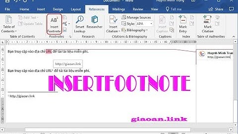 Insert FootNote và Comment trong word