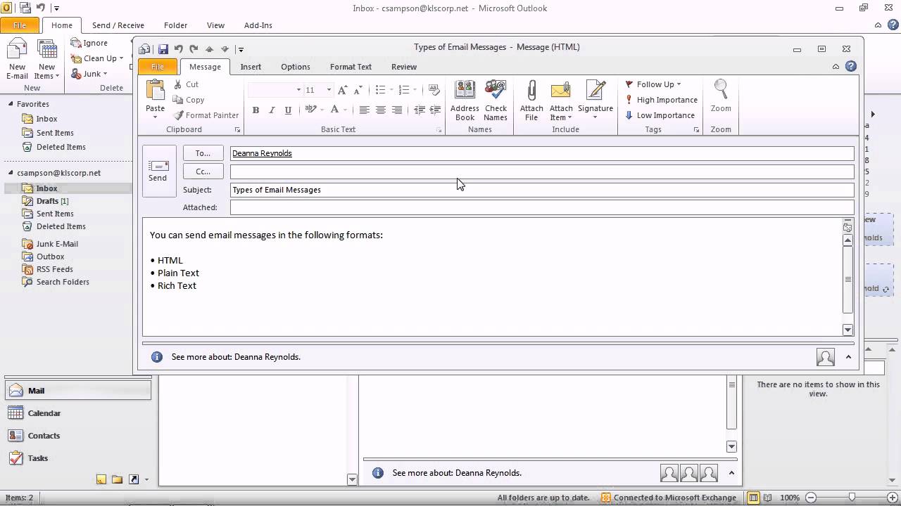 Outlook 2010 Save A Message As A Draft YouTube
