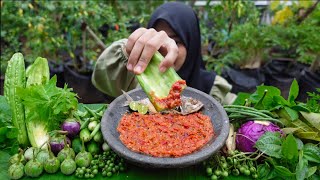 TANPA NASI‼️🤤 PESTA LALAPAN MENTAH IKAN ASIN SAMBEL TERASI | MUKBANG ASMR