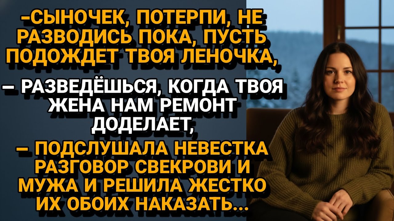 Невестка подслушала коварный план свекрови и мужа.
