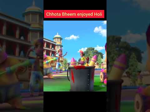 Chhota Bheem enjoyed Holi festival || Mighty Little Bheem || #shorts #shortvideo #youtubeshorts