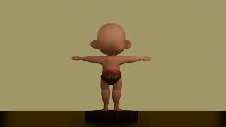 Diaper Boy 360 Degree Character Model.