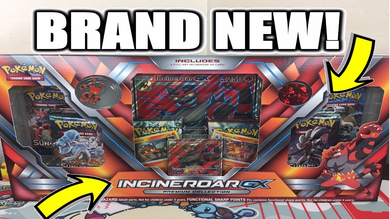 Brand New Box Incineroar Gx Premium Collection Box Opening Of Pokemon Cards