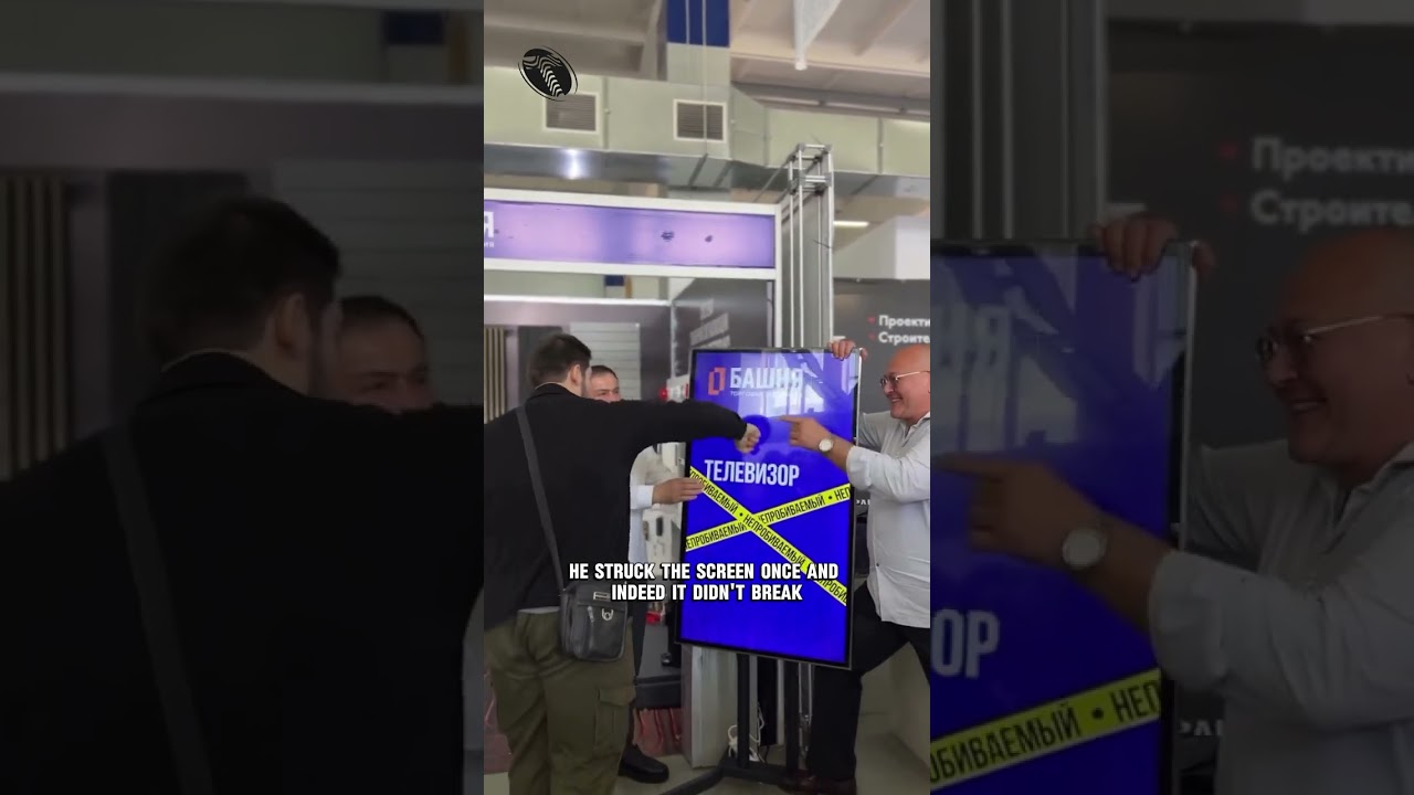 powerful punch broke the TV screen 