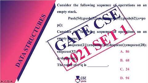 Stack and Queue Problem | Gate2021 | Data Structure | Gate cse