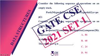 Stack and Queue Problem | Gate2021 | Data Structure | Gate cse