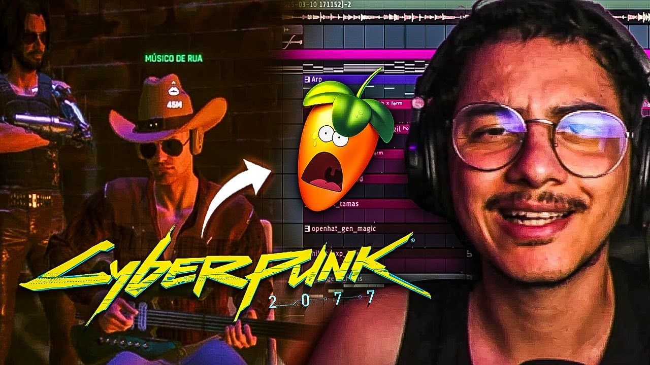 Fiz um BEAT DE TRAP com um GUITARRISTA do CYBERPUNK 2077 no FL STUDIO