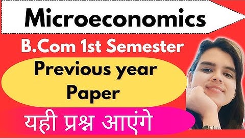 Previous year question papers|Microeconomics|B.Com 1st Semester|Lucknow University