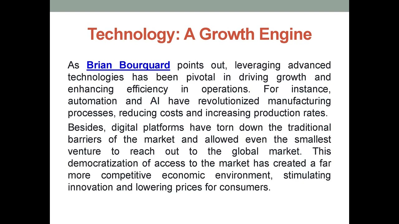 Brian Bourquard Is Technology Redefining the Future of Economic Growth