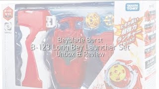 Unboxing \& Review: Takaratomy Beyblade Burst B-123 Long Bey Launcher Set