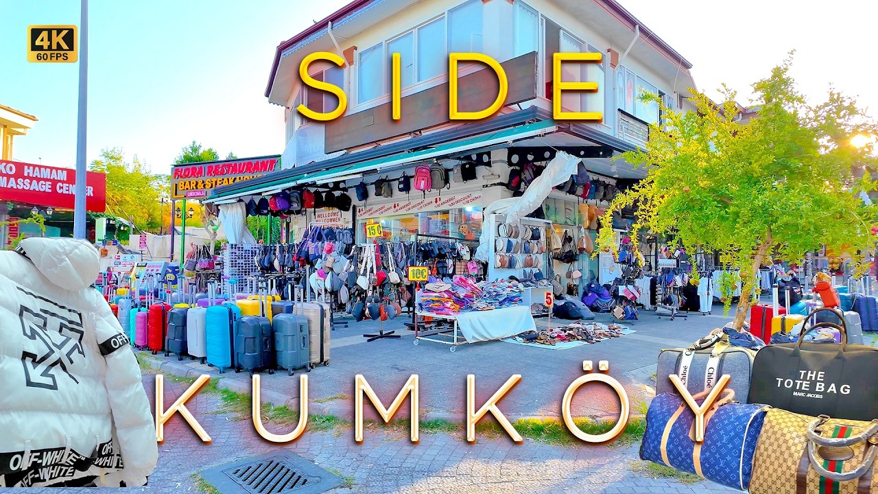 SIDE KUMKOY 🛍️ Sunset Stroll during dinner / Best time for SHOPPING / Bazaar TÜRKIYE #turkey