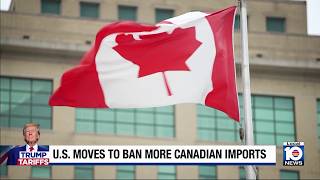 US bans some dairy products, motorcycles, alcohol from Canada