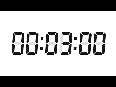 3 Minutes Digital Countdown Timer | White Background | Black Text | No Sounds