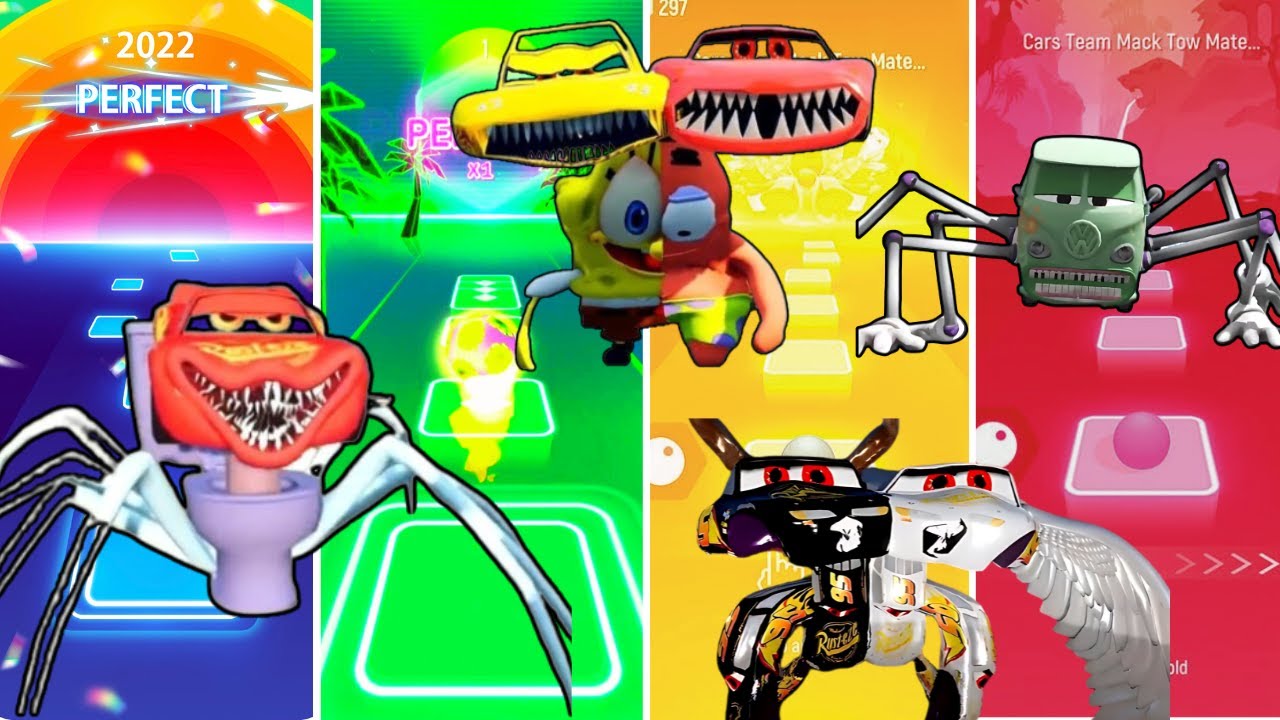 Toilet monster mcqueen vs Twins head lightning mcqueen vs Devil angels cars vs Fillmore head