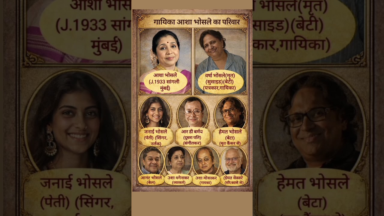 गायिका आशा भोसले का परिवार ❗ biography 
