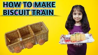 How To Make Biscuit Train || Easy And Simple Way To Make Biscuit Train #train #biscuit
