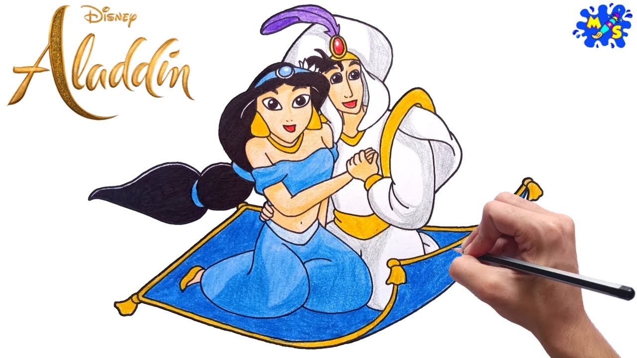 How to Draw Jasmine from Disneys Aladdin  Disney Princess  YouTube