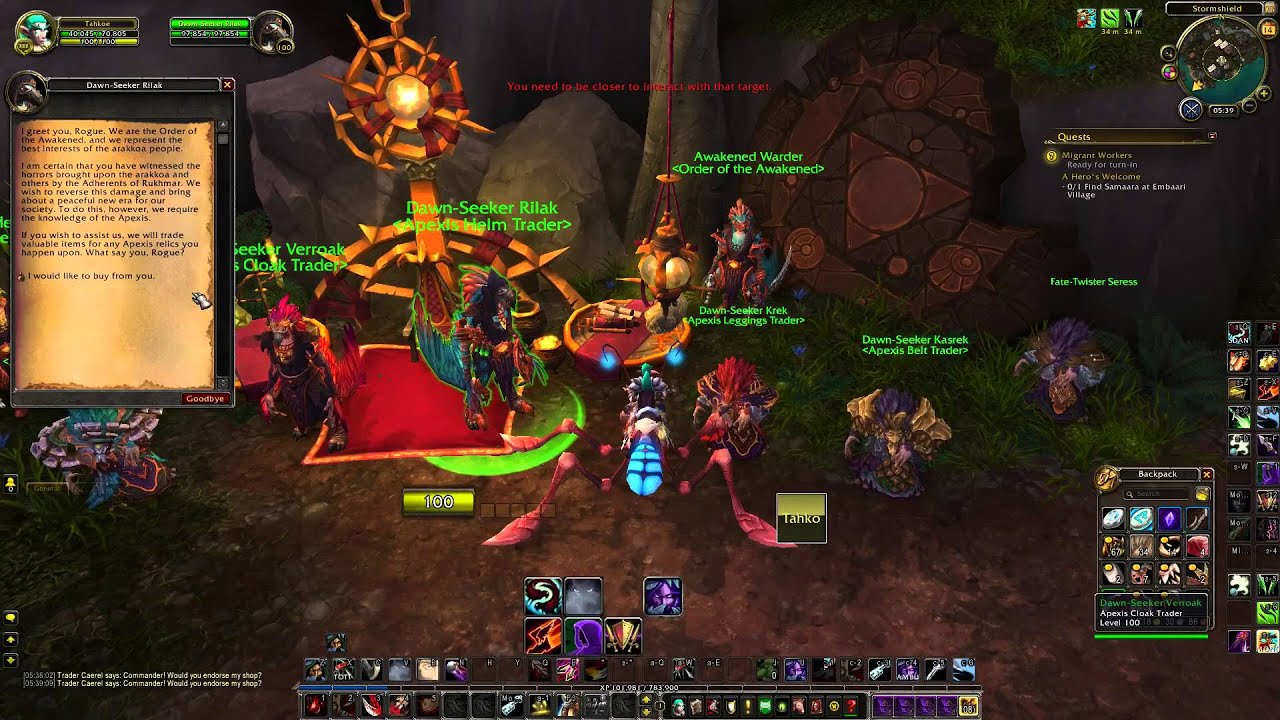 Where are Apexis Traders - World of Warcraft