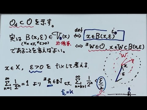 「ウリゾーンの距離化定理」を証明する (ⅲ)距離空間の位相が、もとの空間の位相に含まれていることを示す。分離公理⑨ 位相空間入門 YouTube