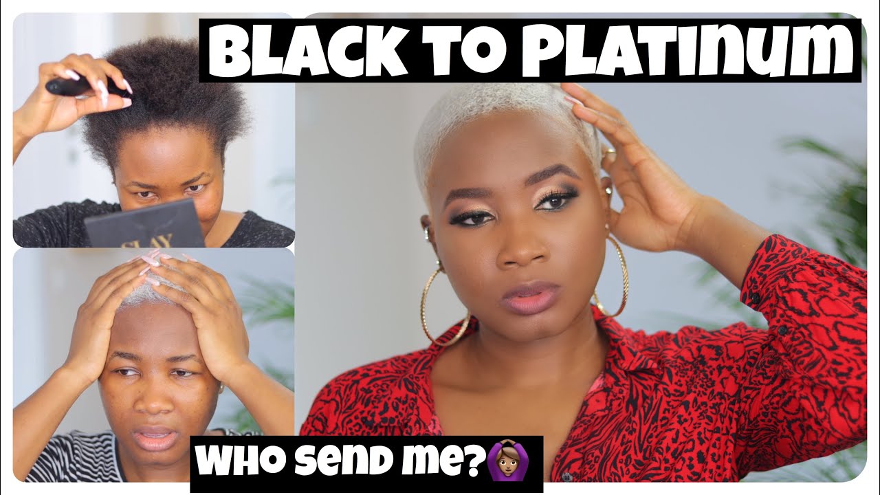 BIG CHOP+BLEACHING MY HAIR FROM BLACK TO PLATINUM BLONDE: (NO TONER NEEDED) | OLUCHI UKAH