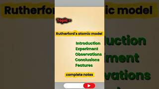 Rutherford's atomic model || Scattering experiment | #chemistrynotes #science #rutherfordatomicmodel