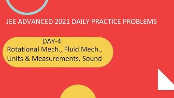 IIT JEE Advanced 2021 Crash Course Daily Problem Practice DAY-4