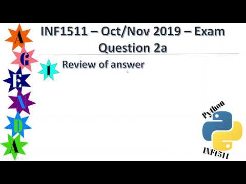 INF1511 - Oct/Nov 2019 - Exam - Question 2a