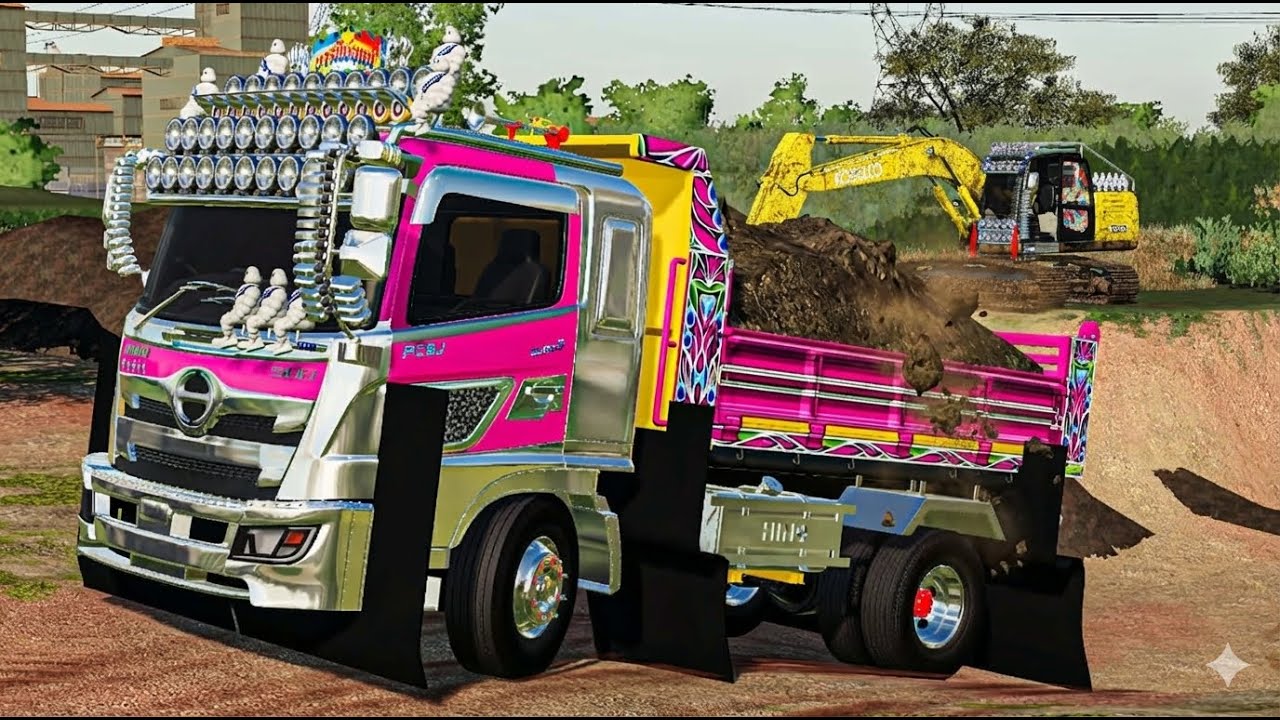 6ล้อดั้มท่อลั่นวิ่งดินขึ้นจากบ่อเสียงท่อโหดๆจนหูแตก FARMING SIMULATOR 19