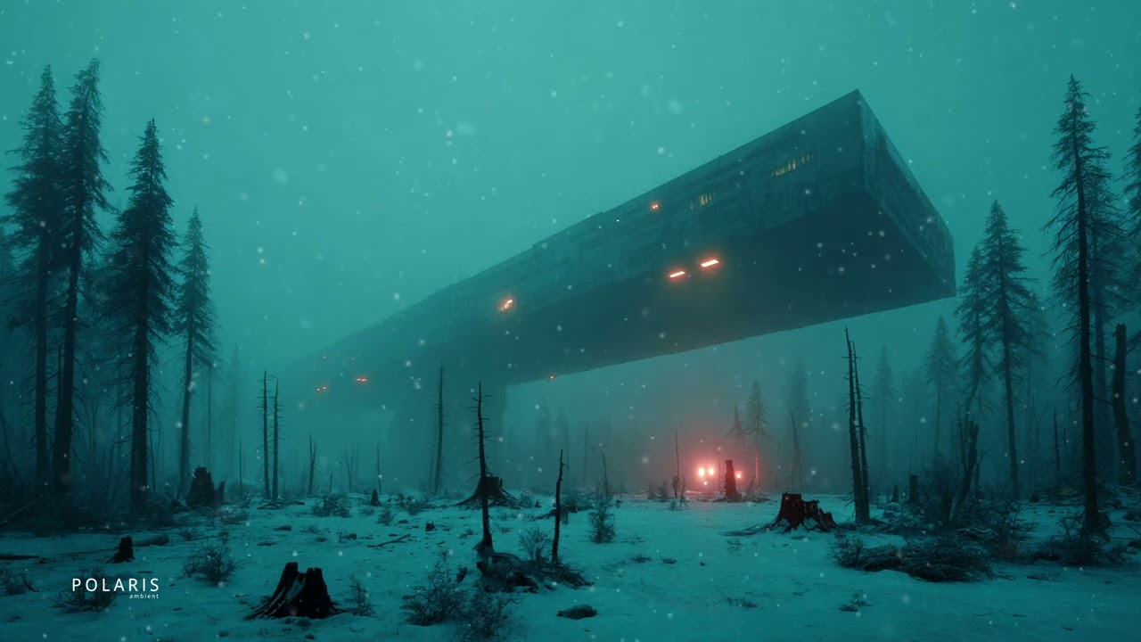 Ambient Dystopian Soundscape ☢️ Post-Earth Snowstorm & Futuristic Nightscape