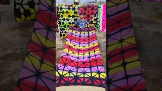 geometric How to Fold & Dye: Horizontal Rainbow Line Pattern! #saree