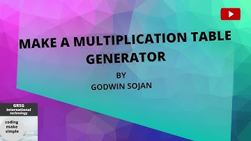 Multiplication table generator in python