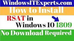 How to install active directory on windows 10 1809 - RSAT tool in Windows 10 - Durasi: 2.32. 