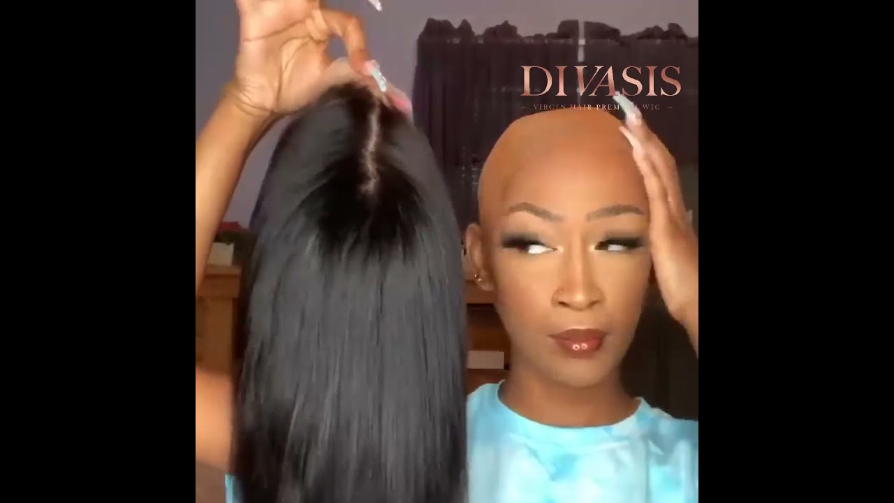 How to install a FULL LACE WIG in 1 minute | STRAIGHT BOB HUMAN HAIR WIG | TIKTOK VIRAL DIVASISHAIR