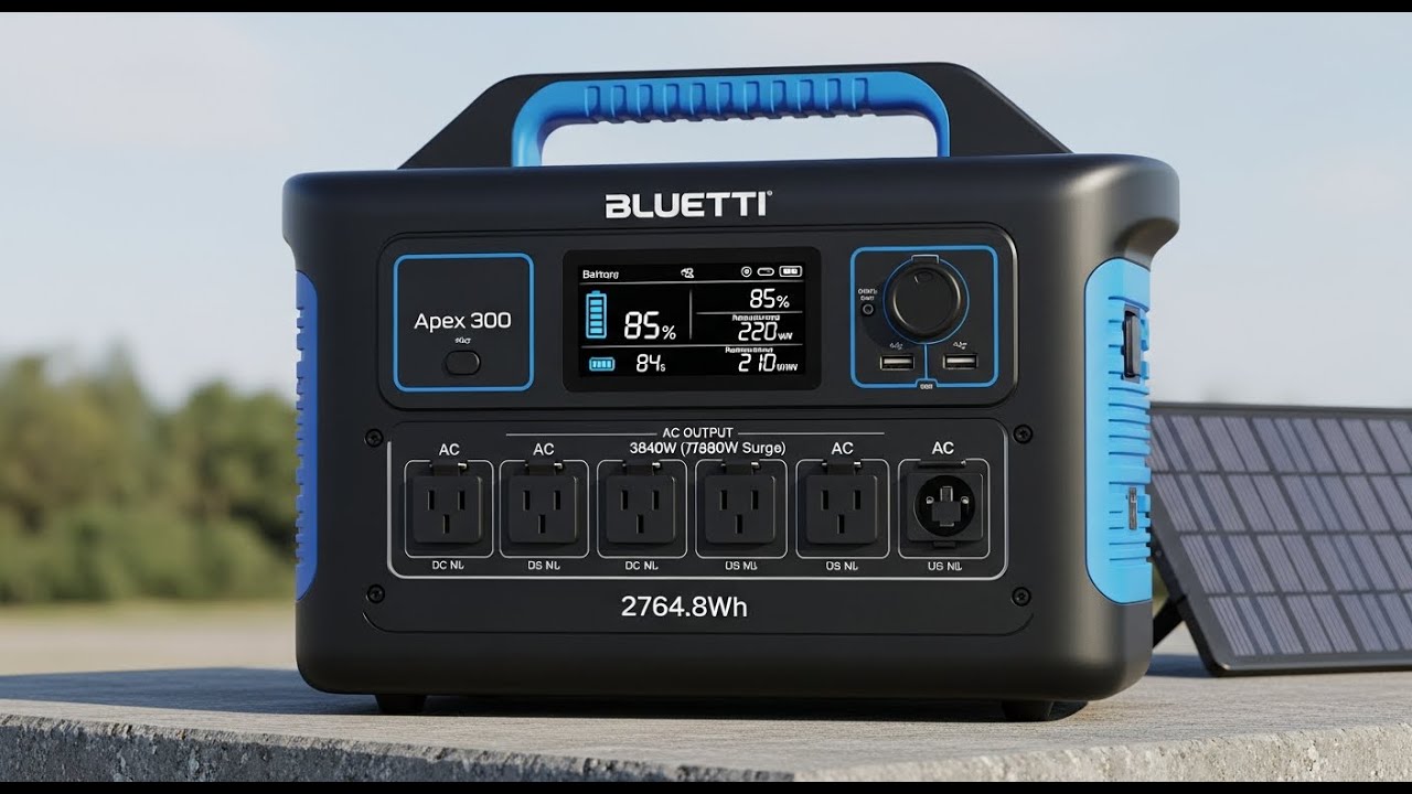 Обзор BLUETTI Apex 300 | Солнечная электростанция 2764 Вт·ч, выходная мощность 3840 Вт, резервное...